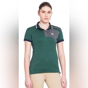 GEORGE H MORRIS LADIES HUNTER SHORT SLEEVE POLO SPORT SHIRT Size XS Hunter Green